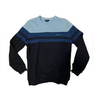 BEN SHERMAN BLUE COLOURBLOCK SWEATSHIRT